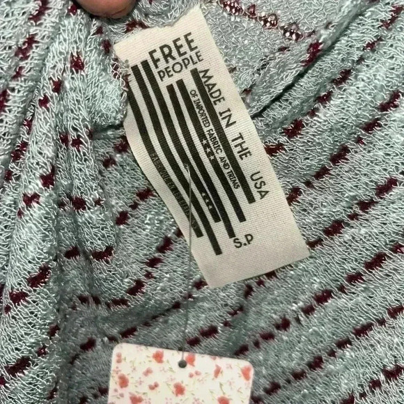 Free People Island Girl Stripe Hacci Draped Knit Blouse - Picture 6 of 8